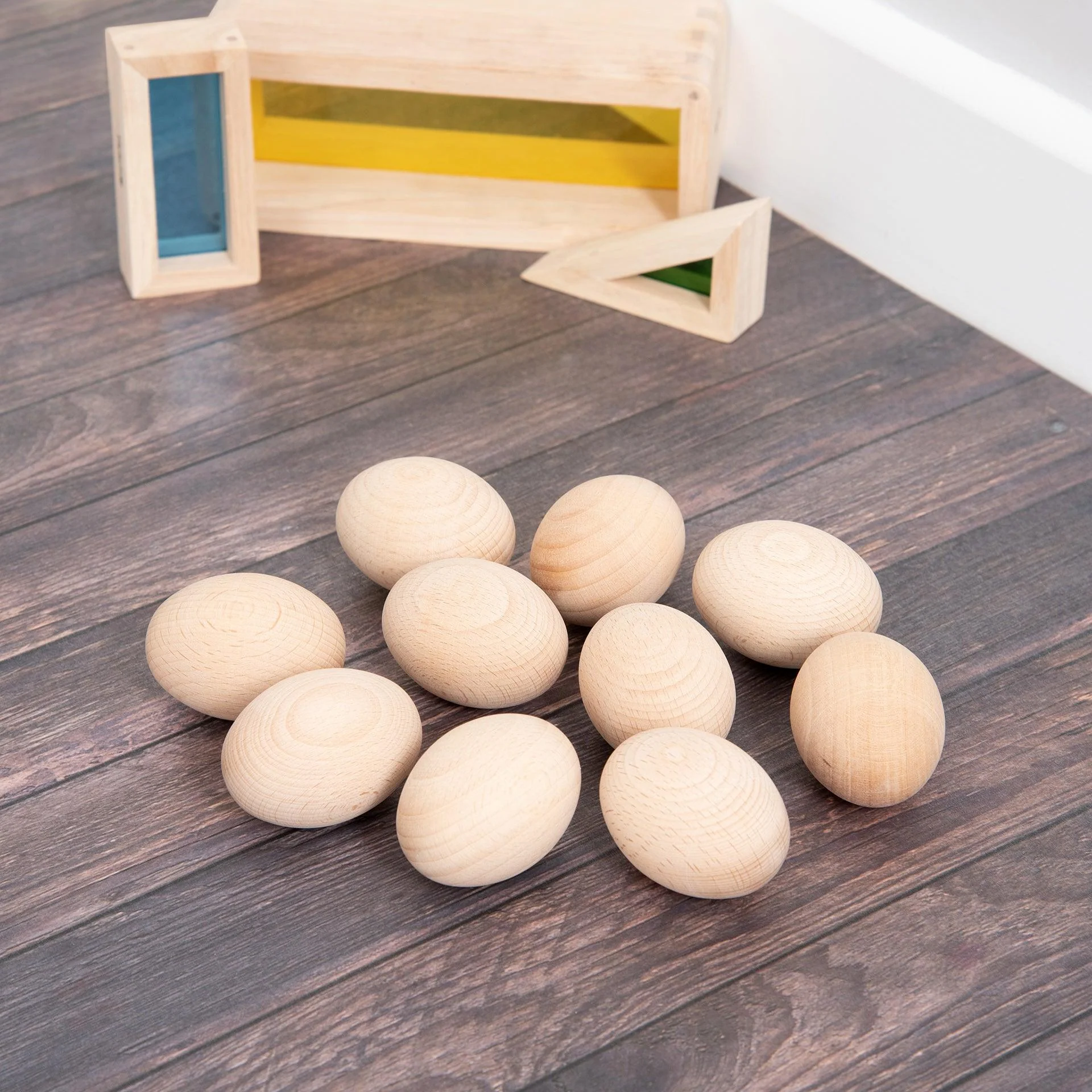Natural Wooden Eggs - Image 3