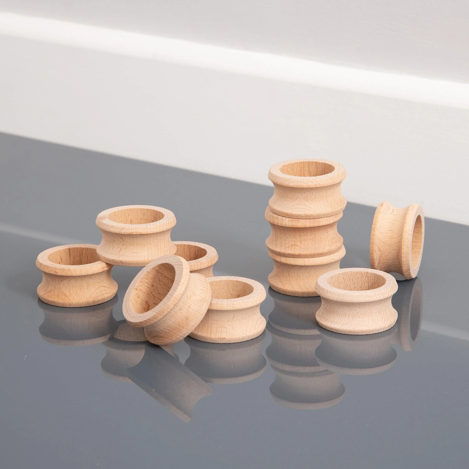 Natural Wooden Napkin Rings - Image 3