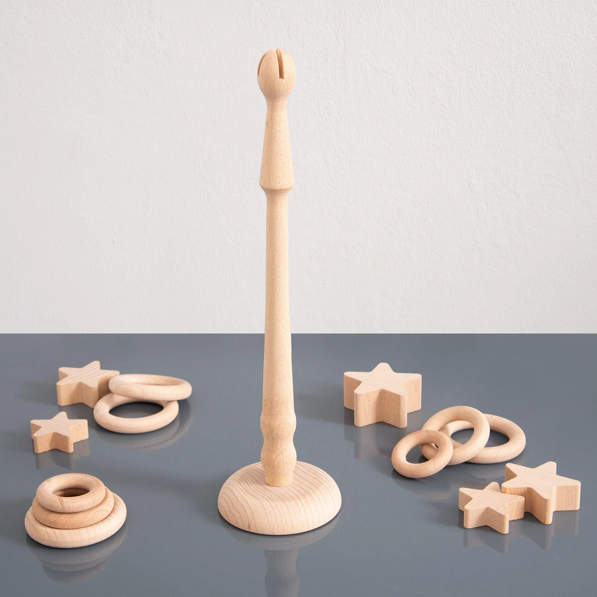 Natural Wooden Ring Stand - Image 3