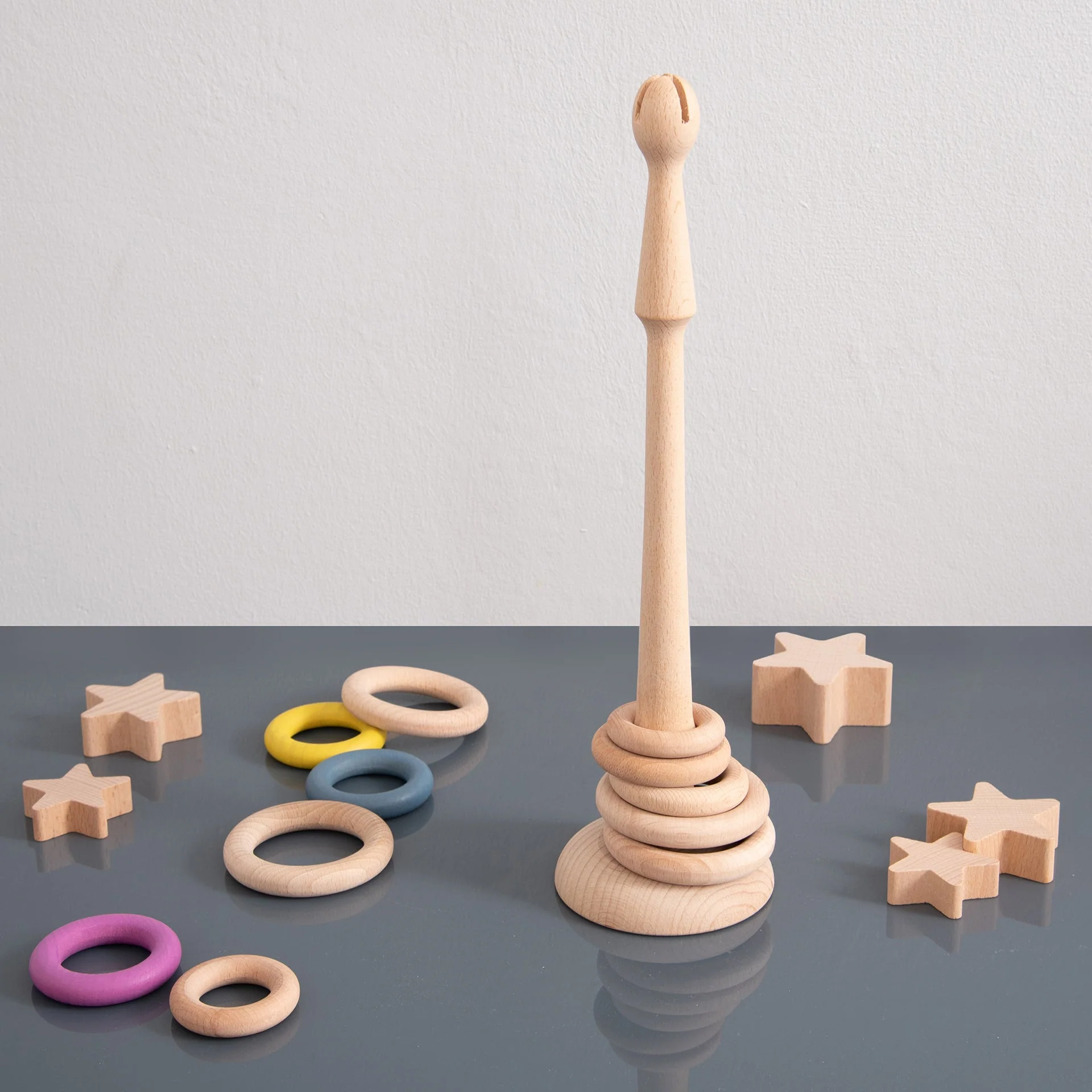 Natural Wooden Ring Stand - Image 4