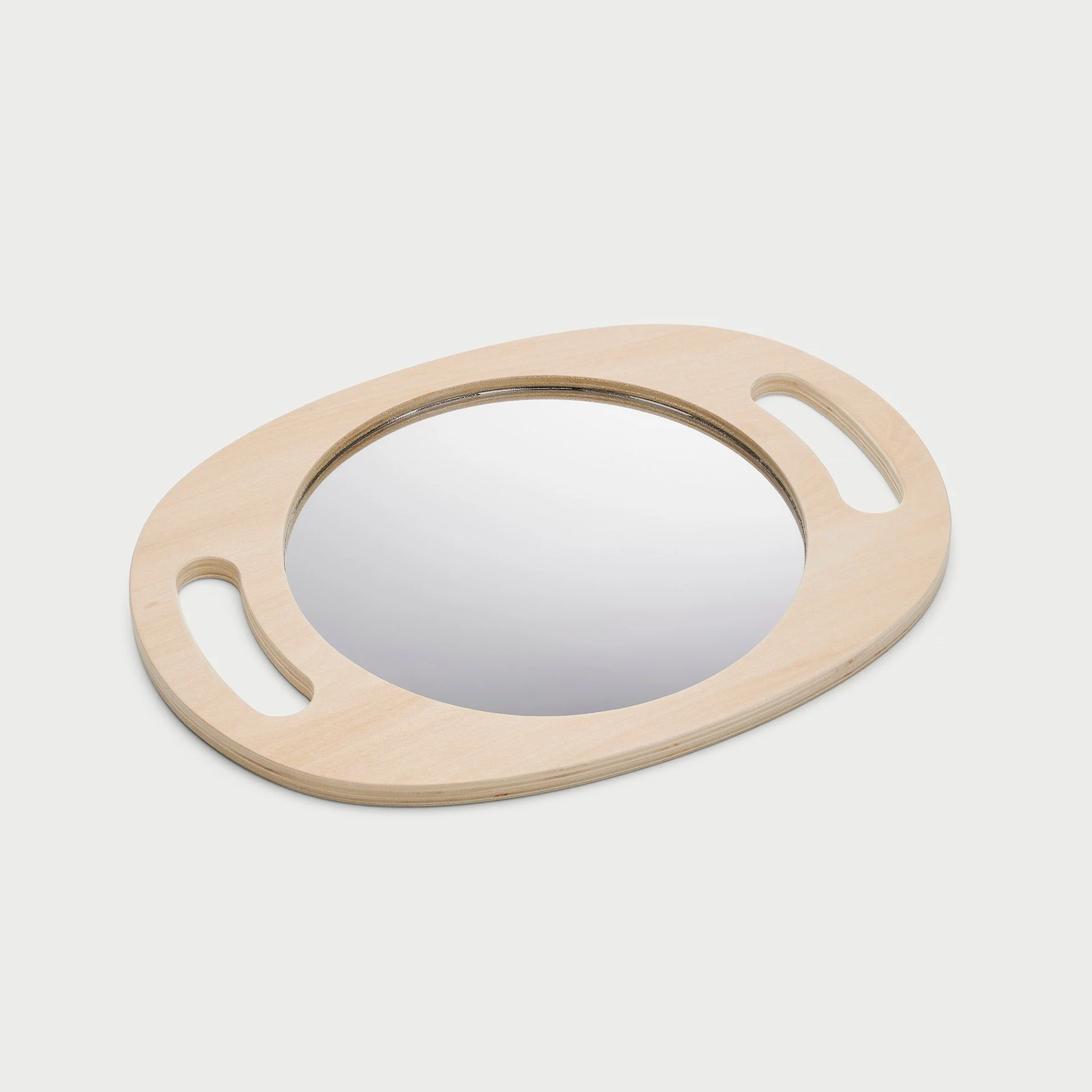 Hand Held Wooden Mirror