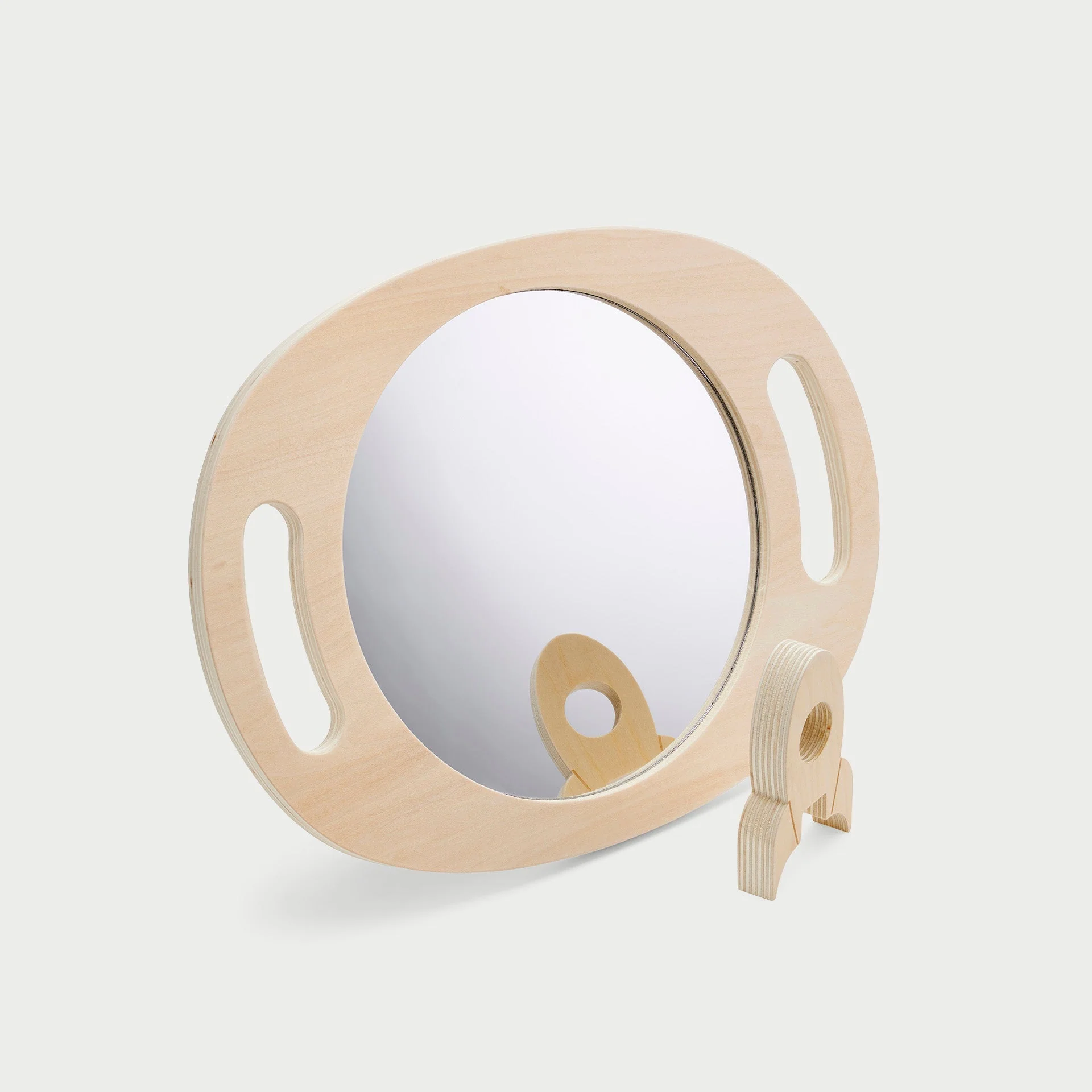 Hand Held Wooden Mirror - Image 3