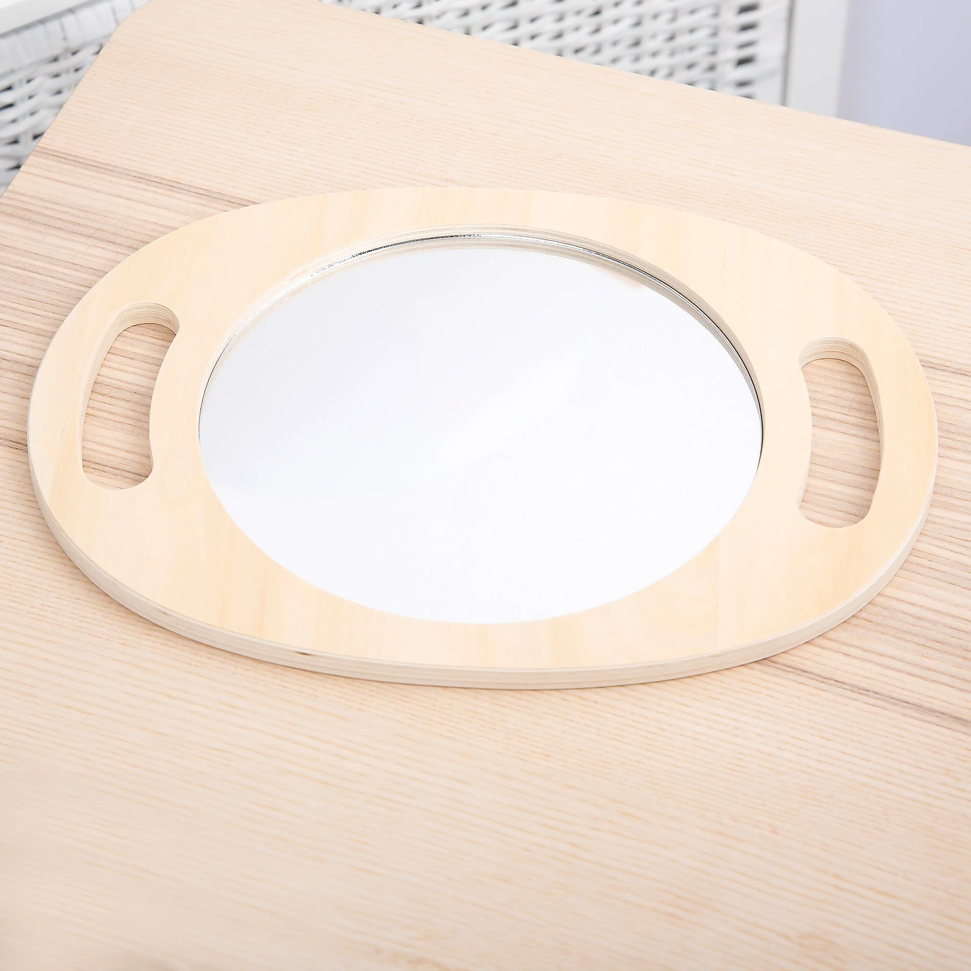 Hand Held Wooden Mirror - Image 4