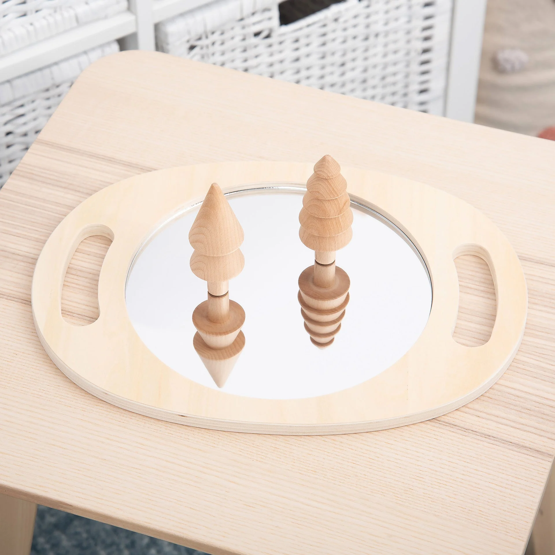 Hand Held Wooden Mirror - Image 5