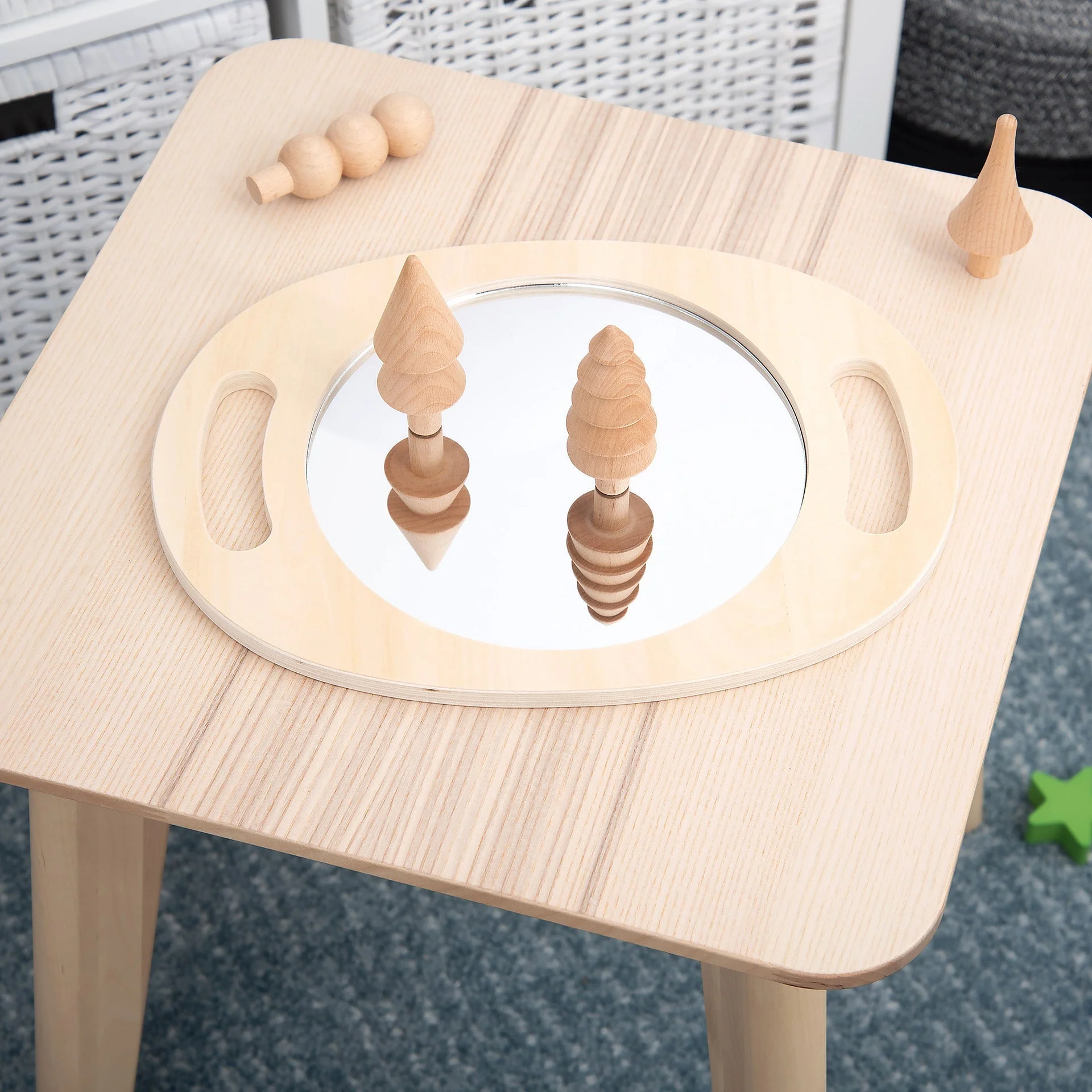 Hand Held Wooden Mirror - Image 6