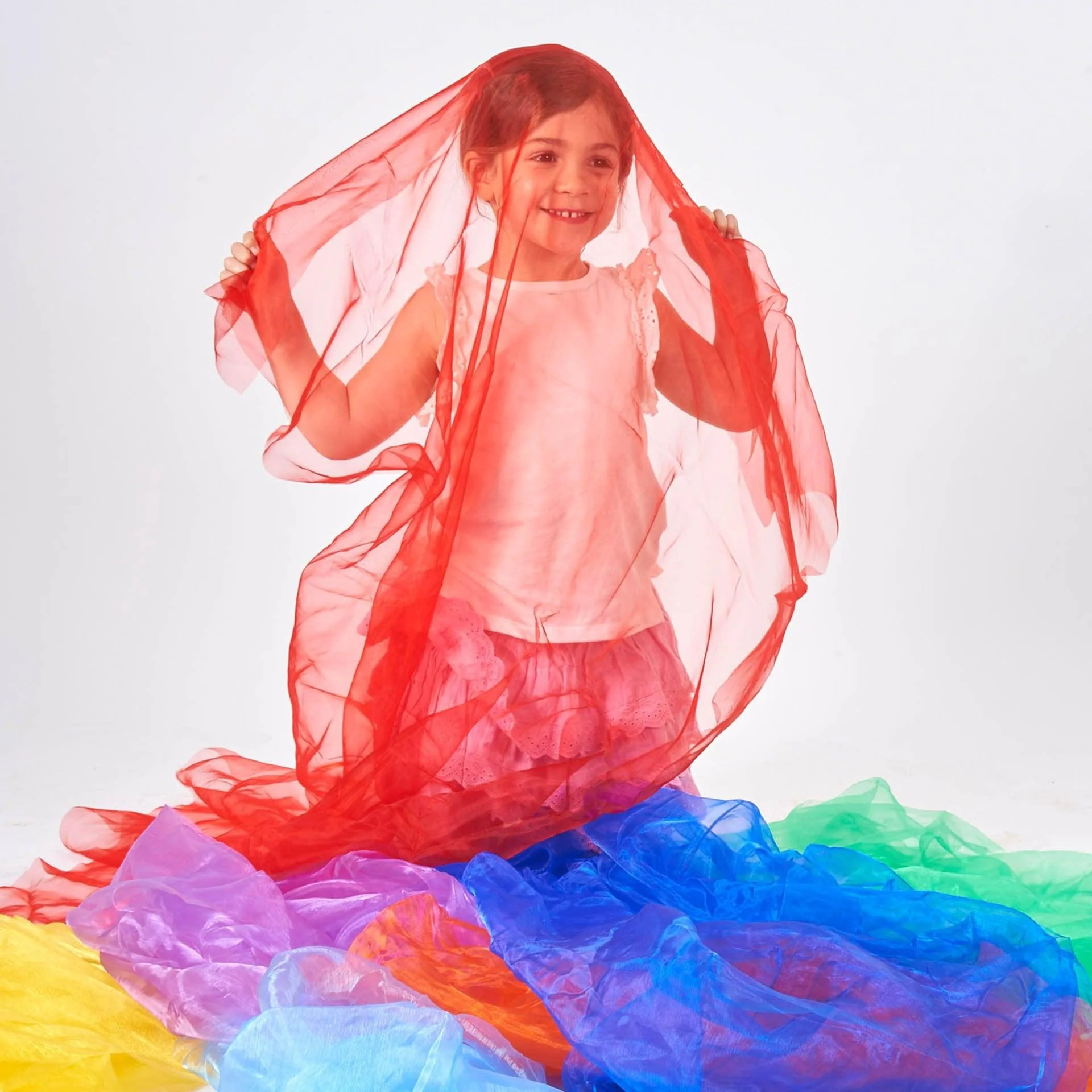 Rainbow Organza Fabric - Image 3