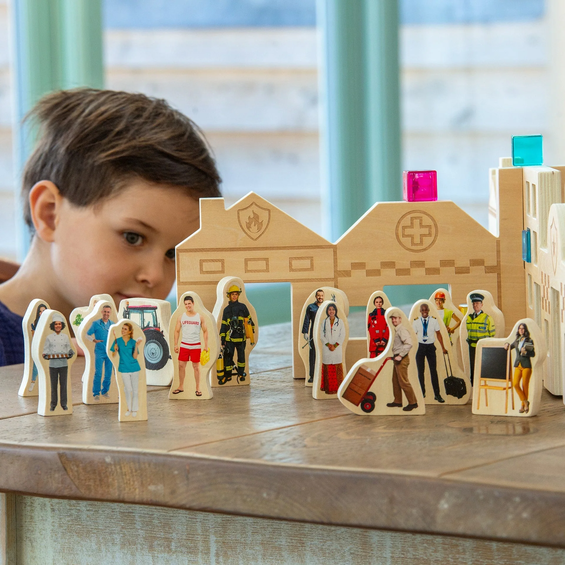 Wooden People Who Help Us Blocks - Image 2