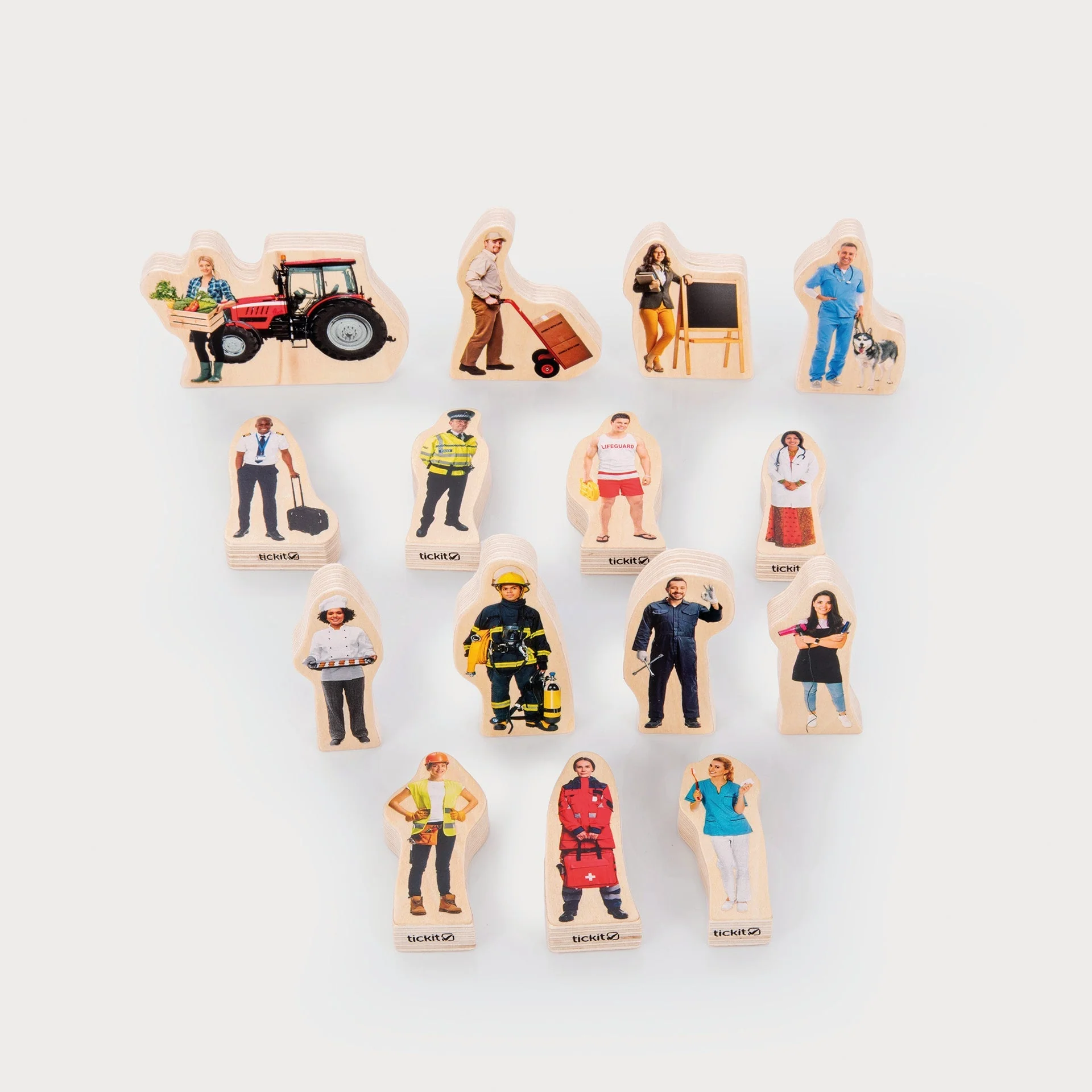 Wooden People Who Help Us Blocks - Image 3