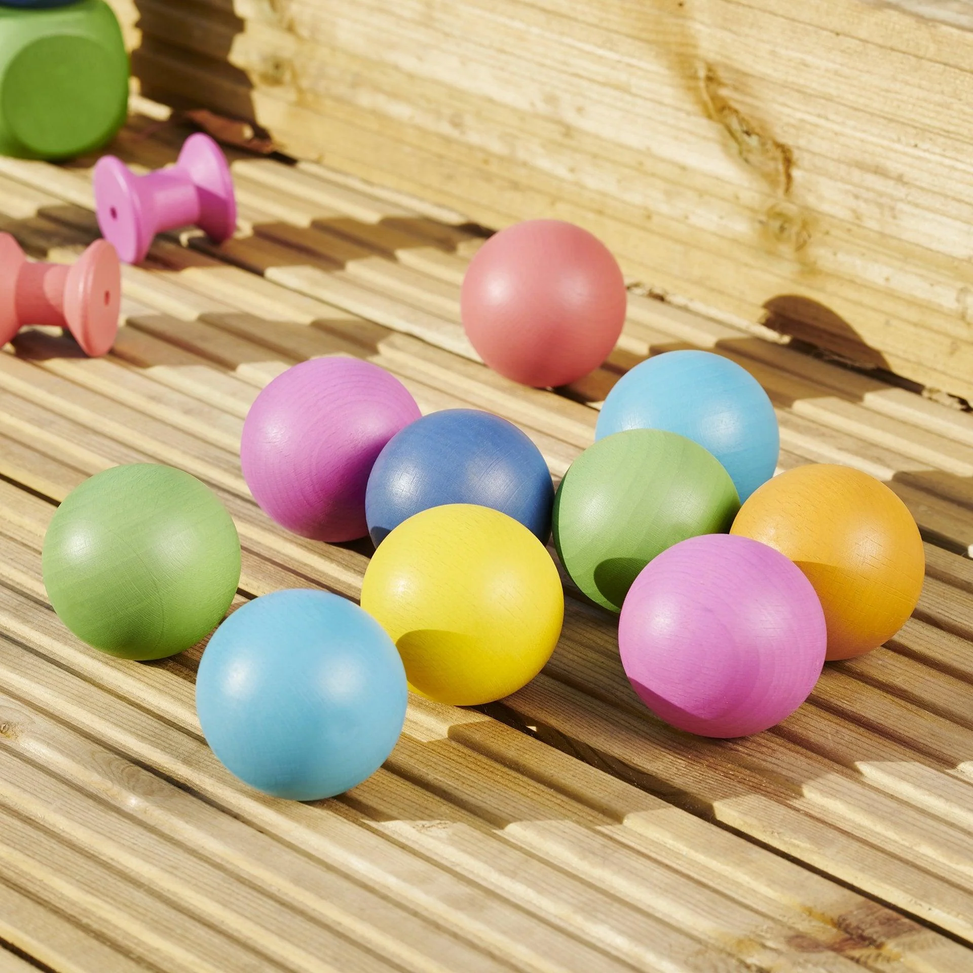 Rainbow Wooden Balls - Image 3