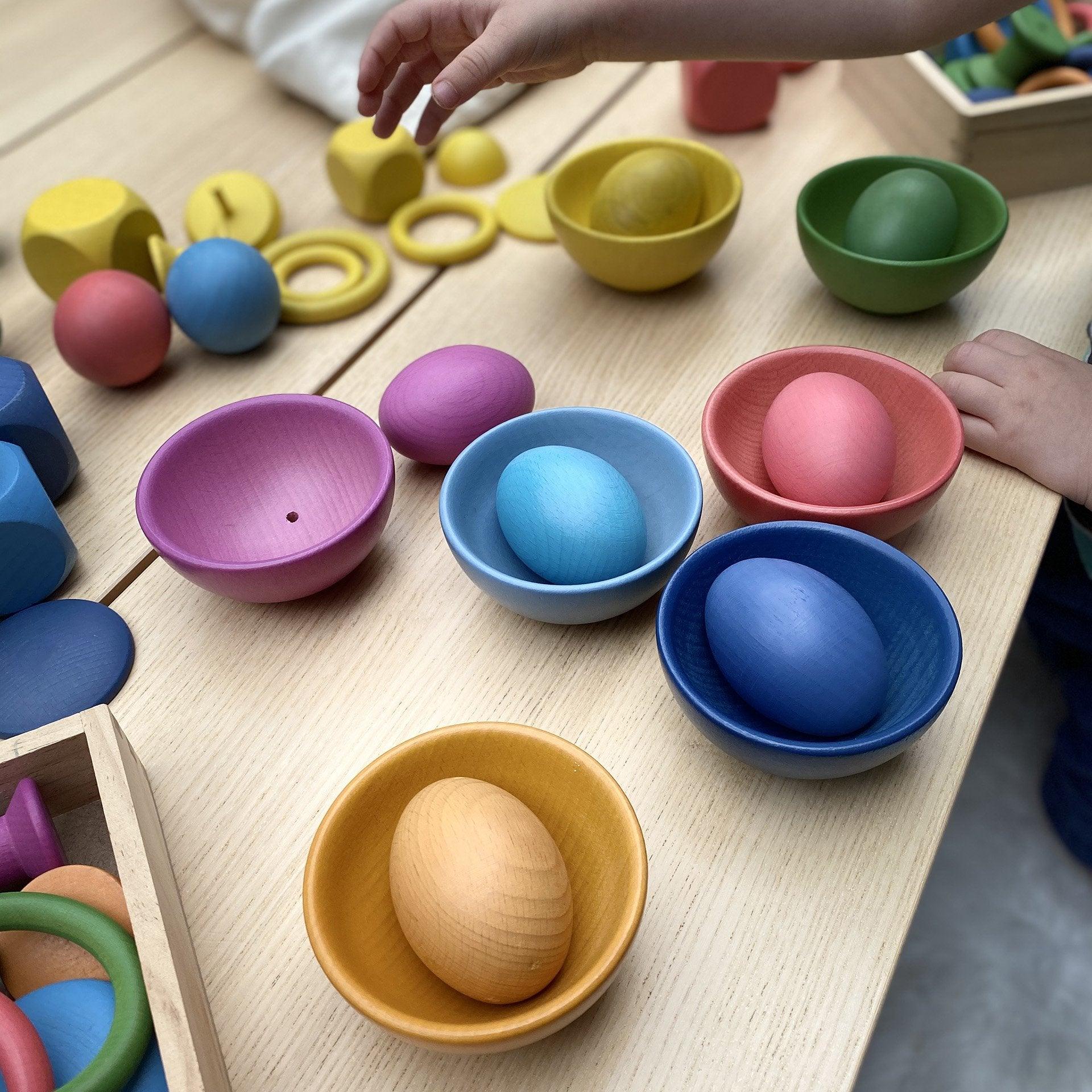 Rainbow Wooden Bowls - Image 3