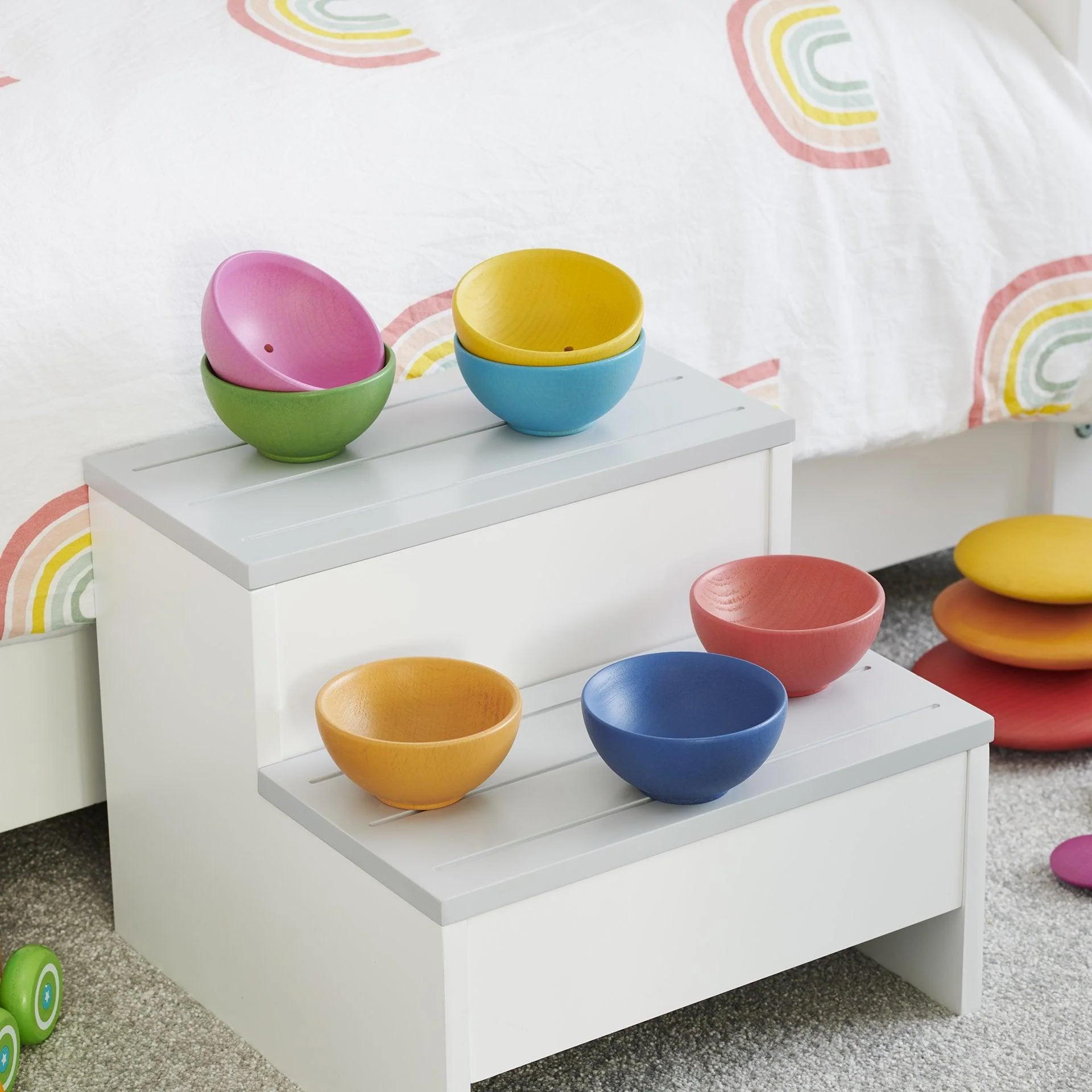 Rainbow Wooden Bowls - Image 5