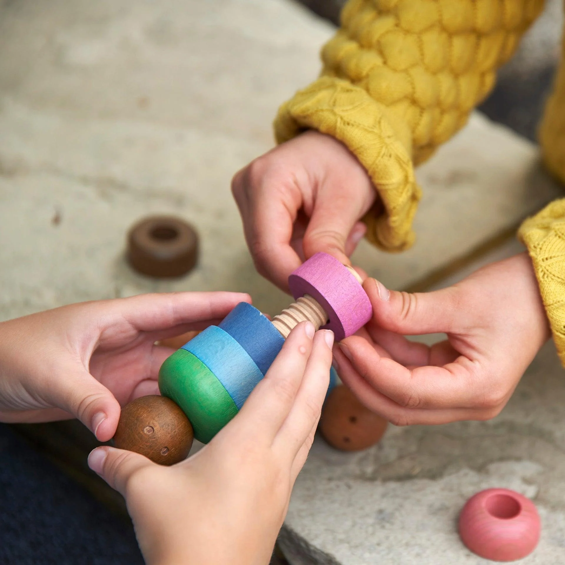 Rainbow Wooden Community People - Image 10