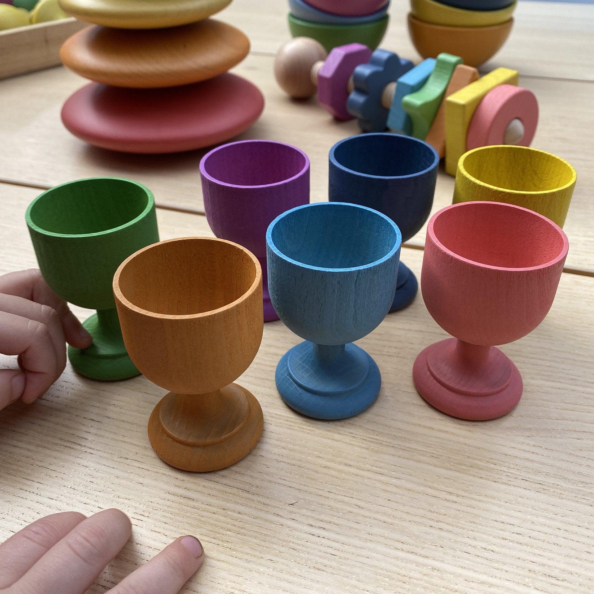 Rainbow Wooden Egg Cups - Image 10
