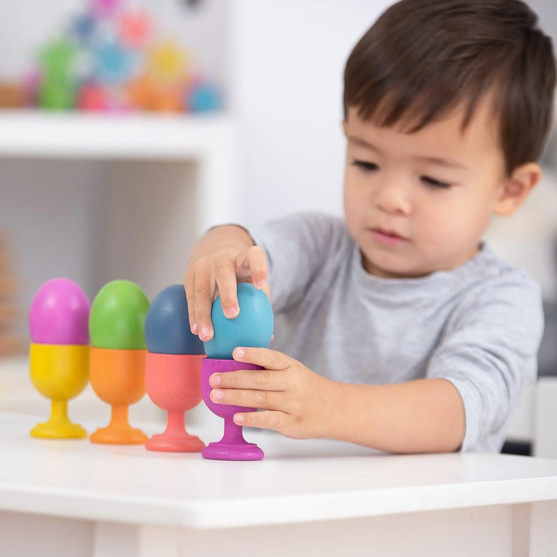 Rainbow Wooden Egg Cups - Image 15