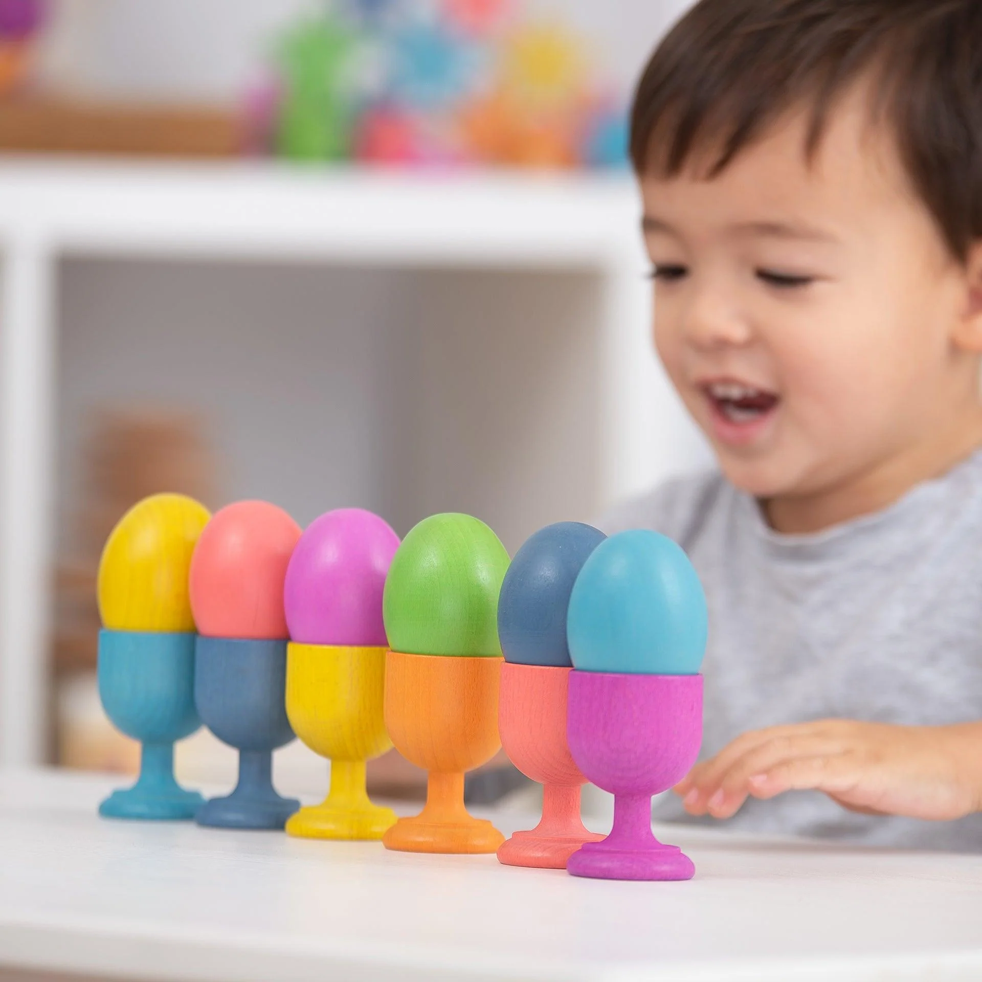 Rainbow Wooden Egg Cups - Image 17