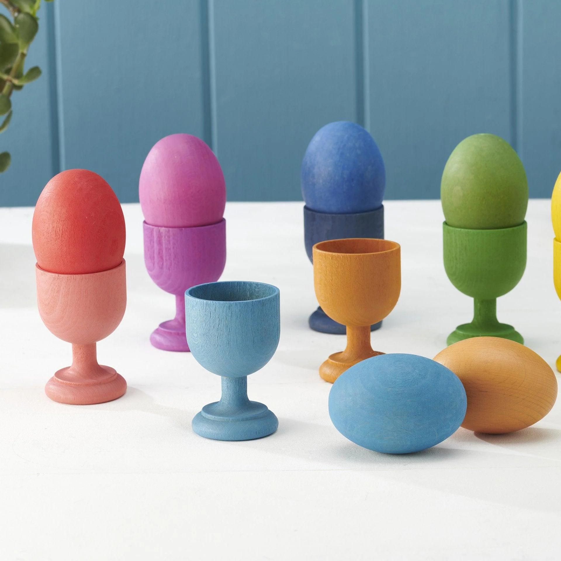 Rainbow Wooden Egg Cups - Image 4
