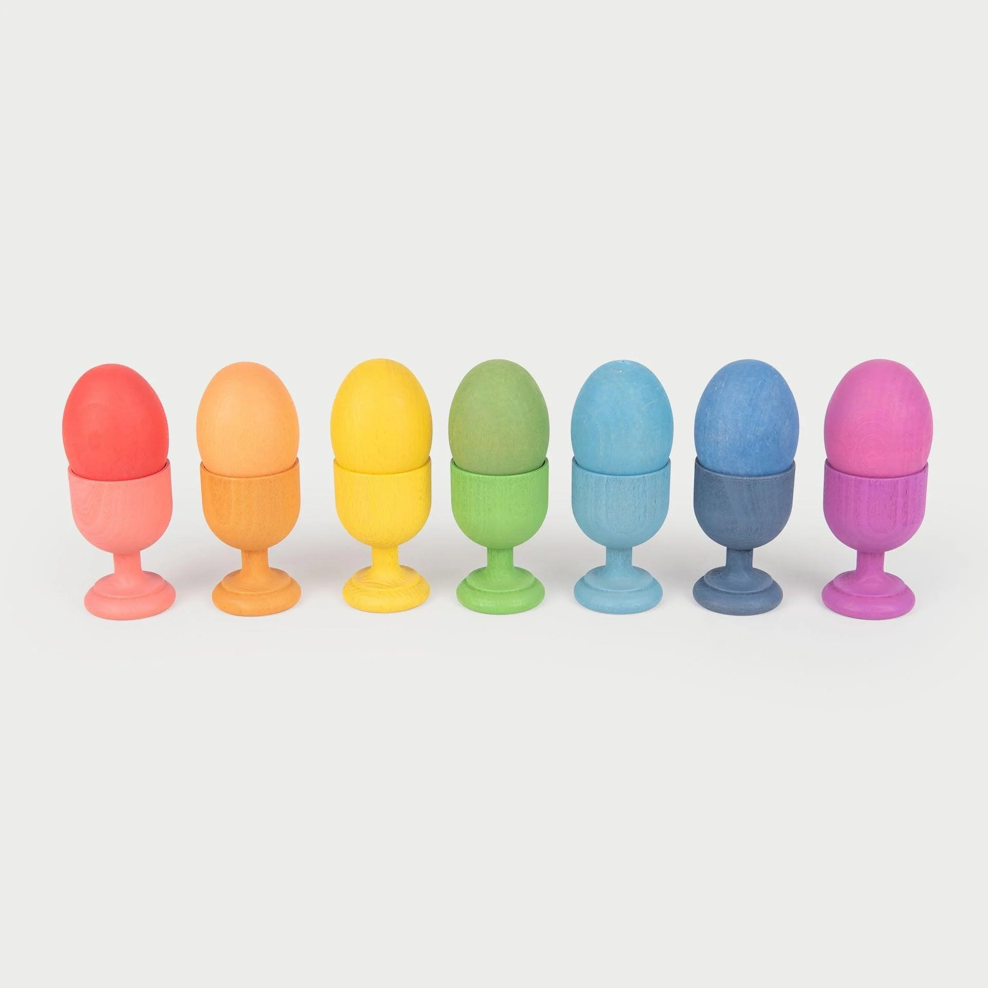 Rainbow Wooden Egg Cups - Image 5