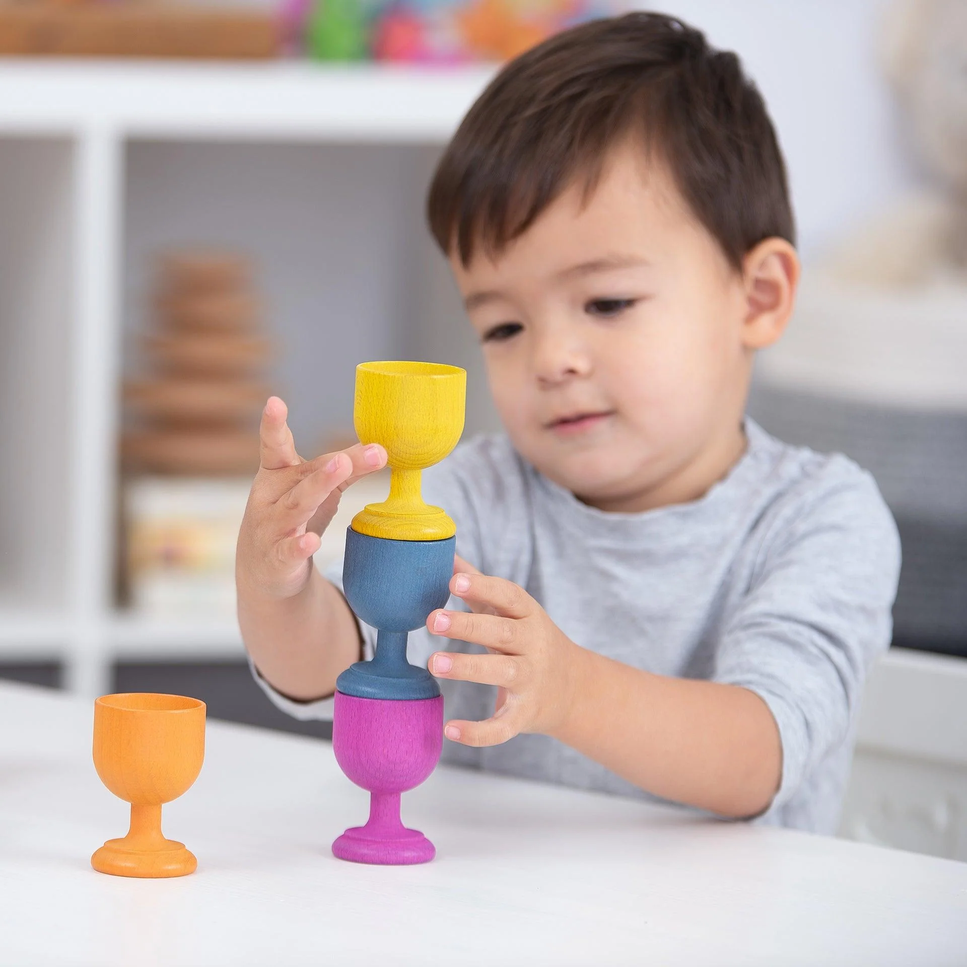 Rainbow Wooden Egg Cups - Image 7