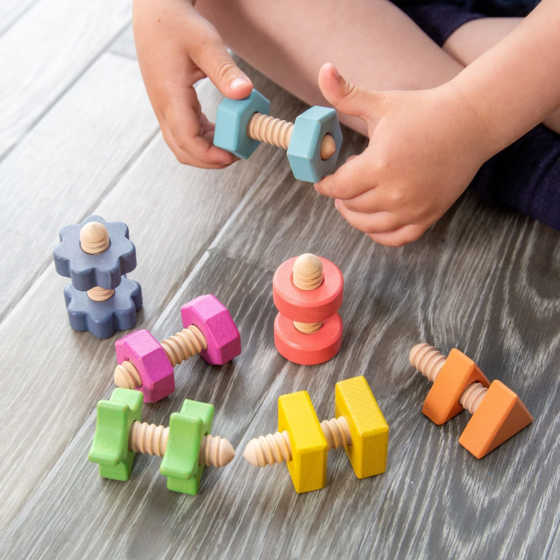 Rainbow Wooden Nuts & Bolts - Image 17