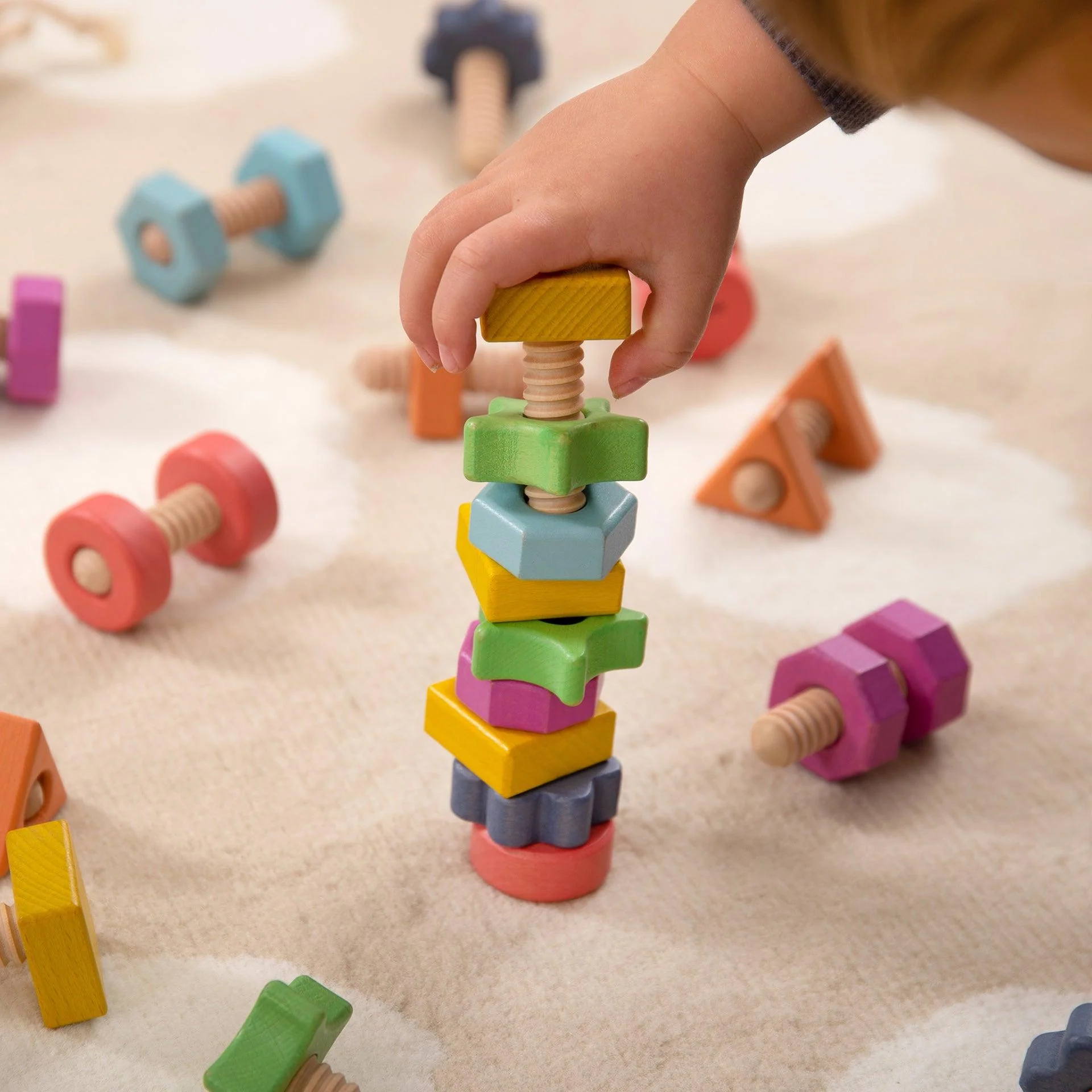Rainbow Wooden Nuts & Bolts - Image 7