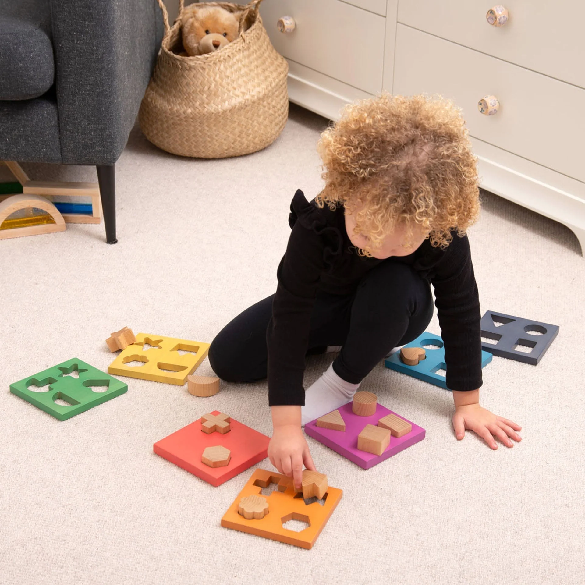 Rainbow Wooden Shape Stacker - Image 22