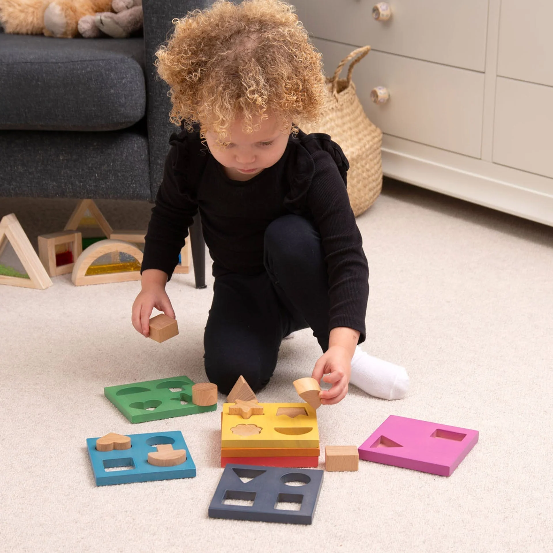Rainbow Wooden Shape Stacker - Image 26