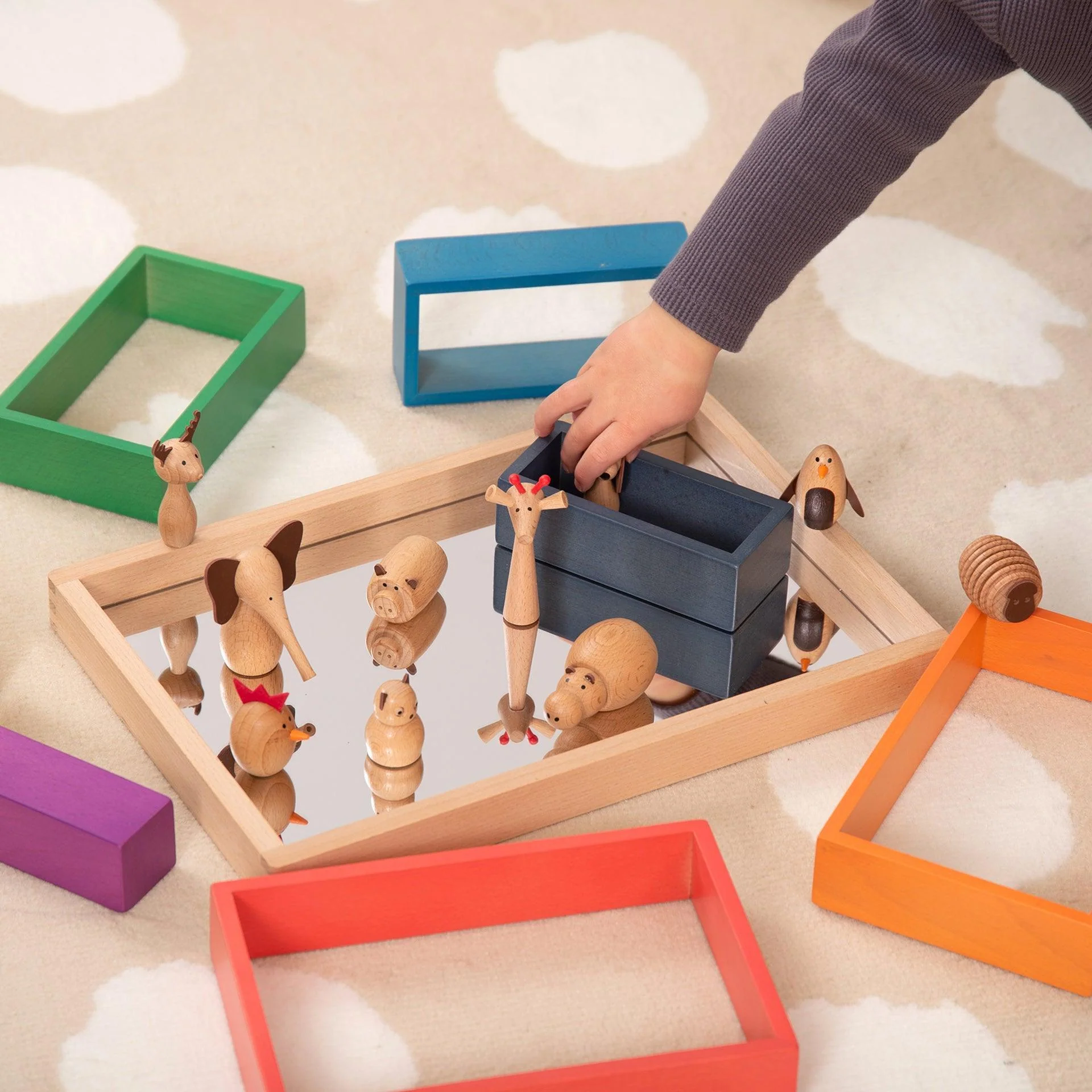 Small Wooden Mirror Tray - Image 11