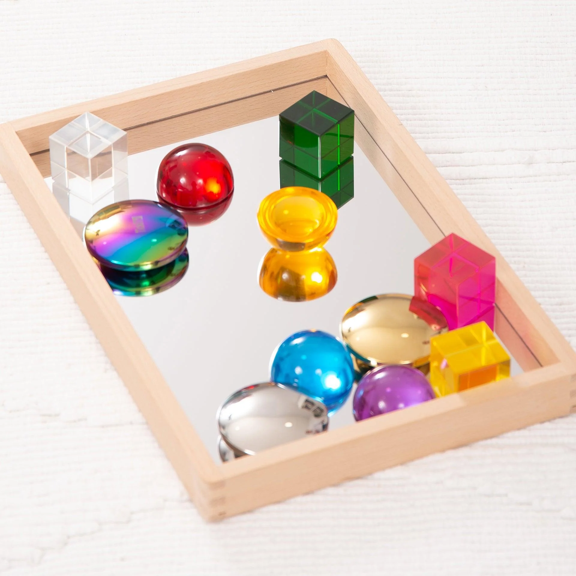 Small Wooden Mirror Tray - Image 5