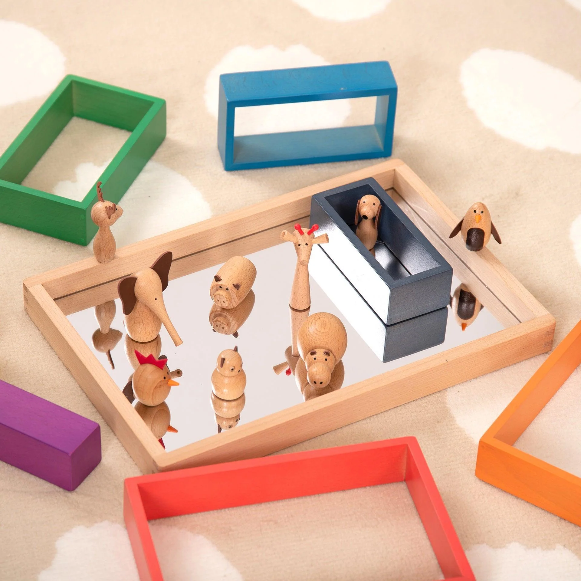 Small Wooden Mirror Tray - Image 7