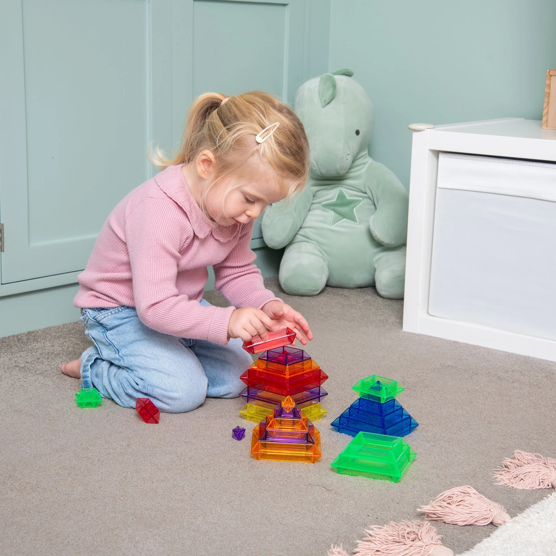 Translucent Colour Pyramid Builder - Pack of 30 - Image 10