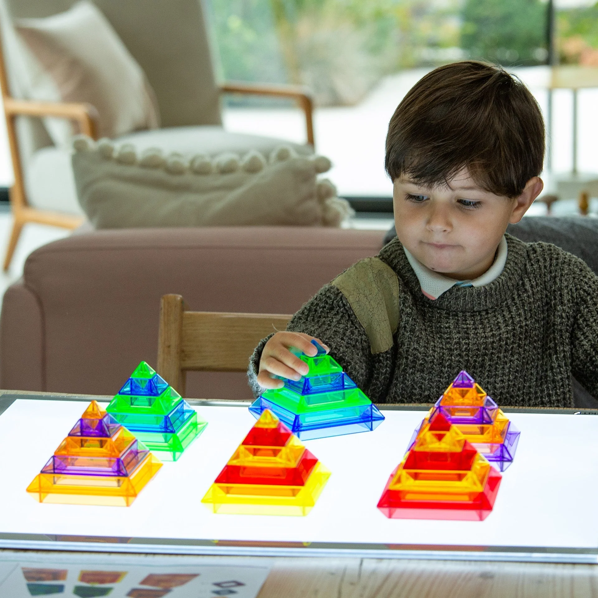 Translucent Colour Pyramid Builder - Pack of 30 - Image 5