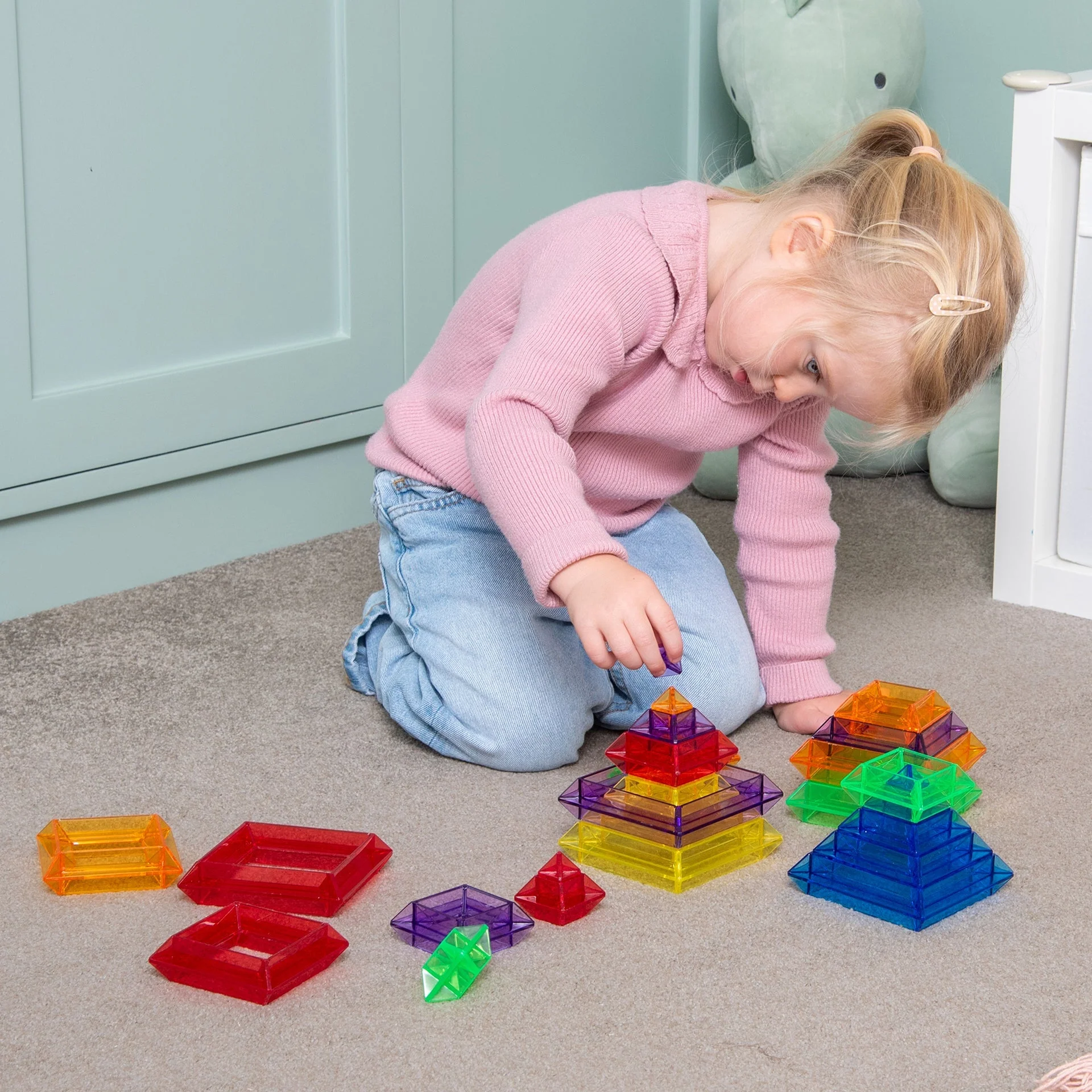 Translucent Colour Pyramid Builder - Pack of 30 - Image 8