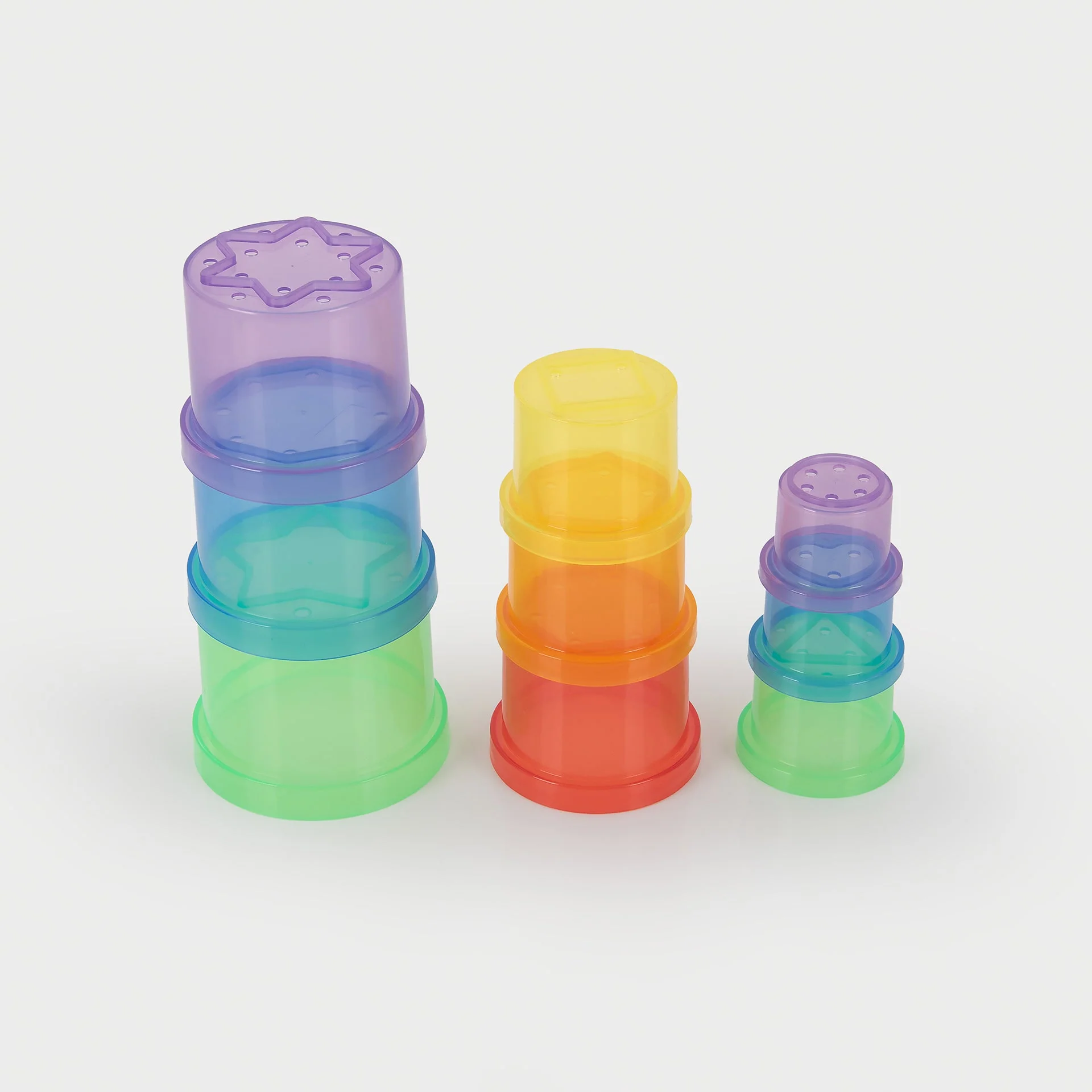 Translucent Colour Stacking Cups - Pack of 9 - Image 2