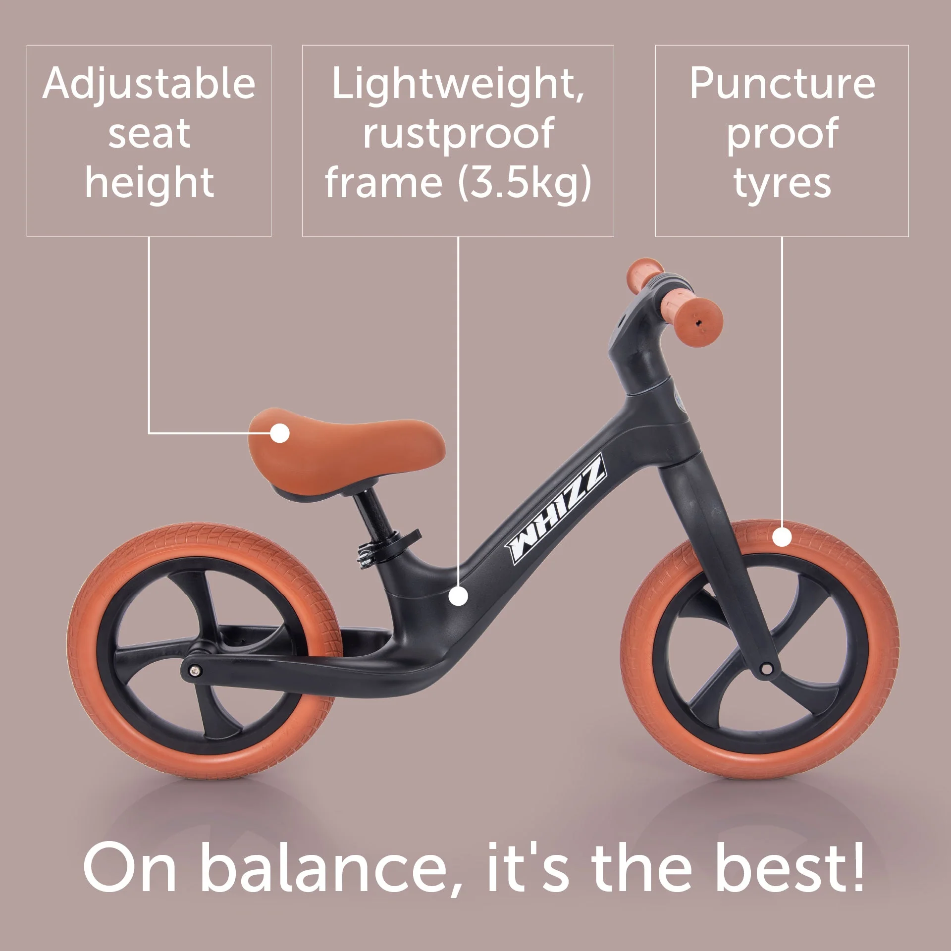 Whizz Balance Bike - Black - Image 2