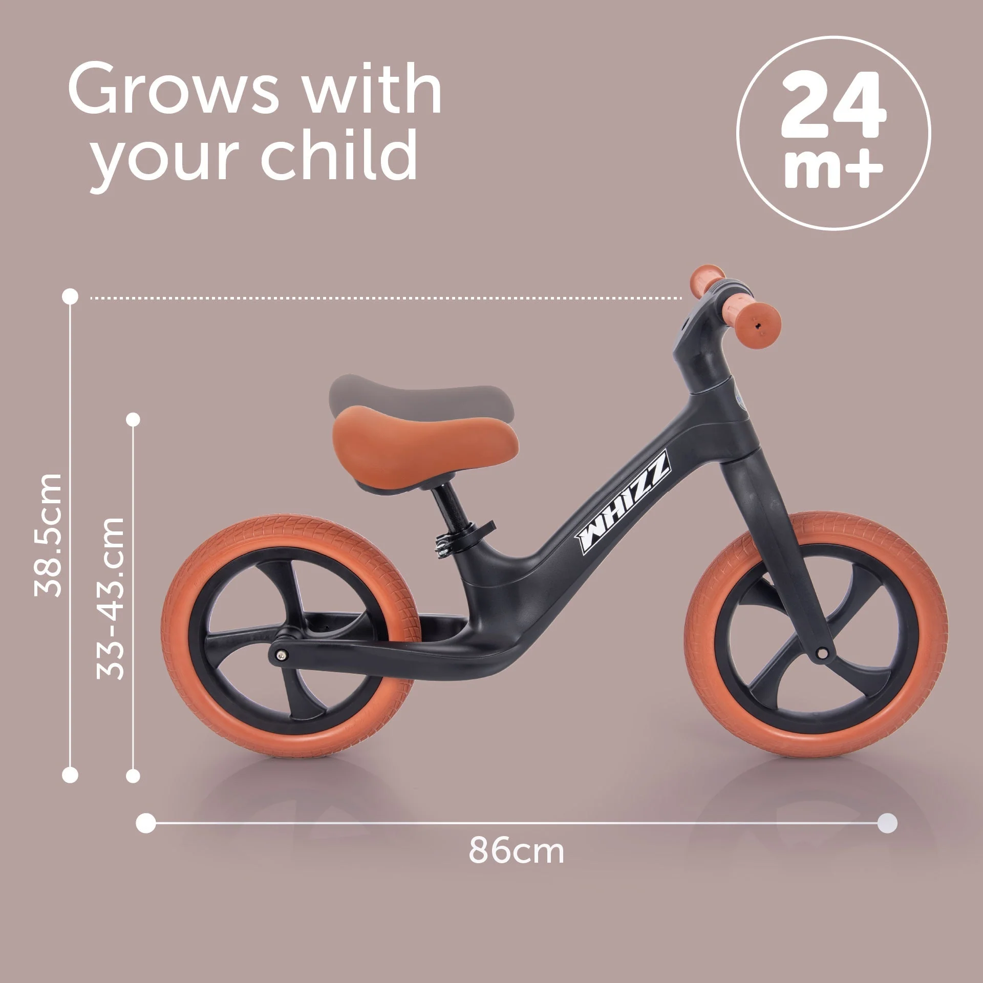 Whizz Balance Bike - Black - Image 5