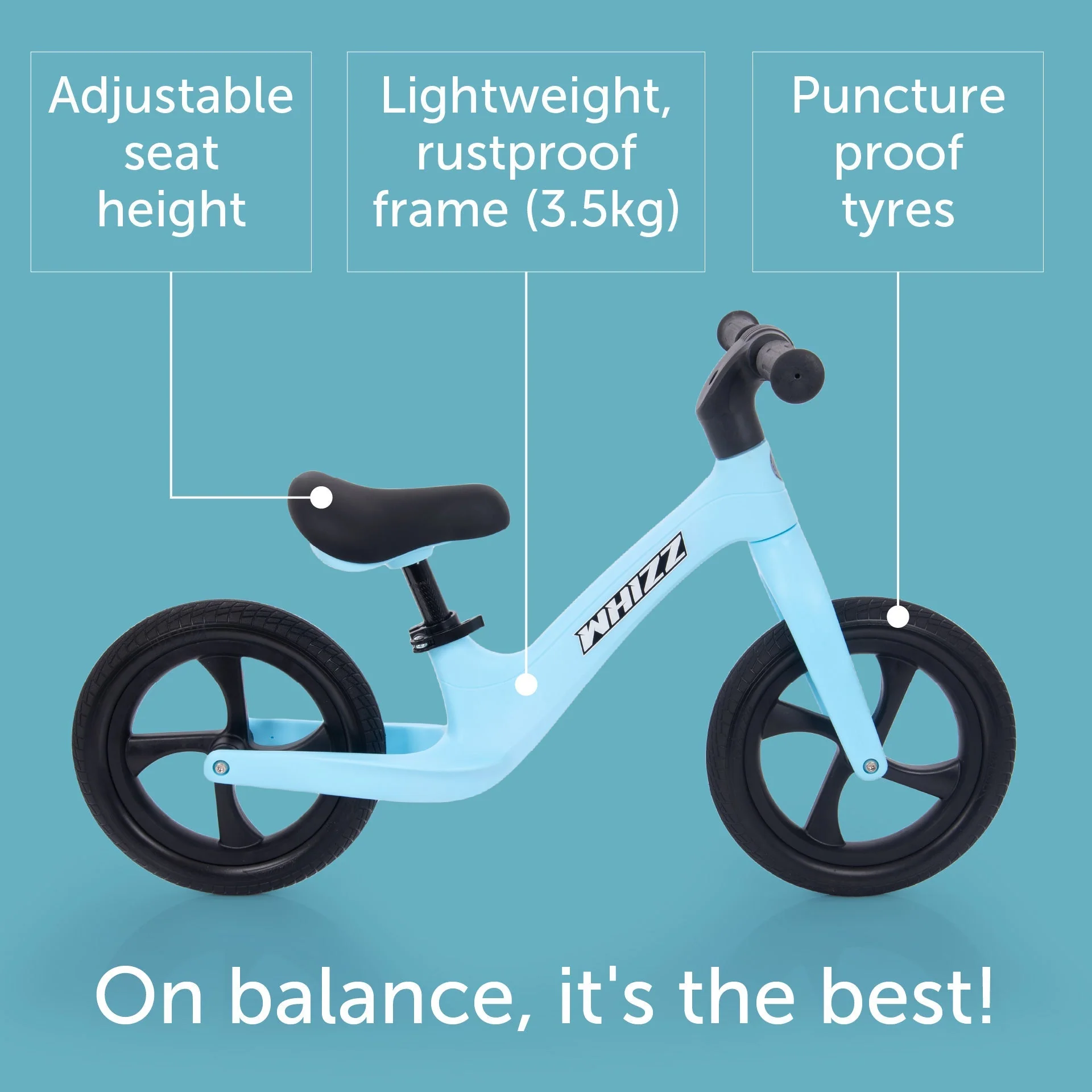 Whizz Balance Bike - Blue - Image 2