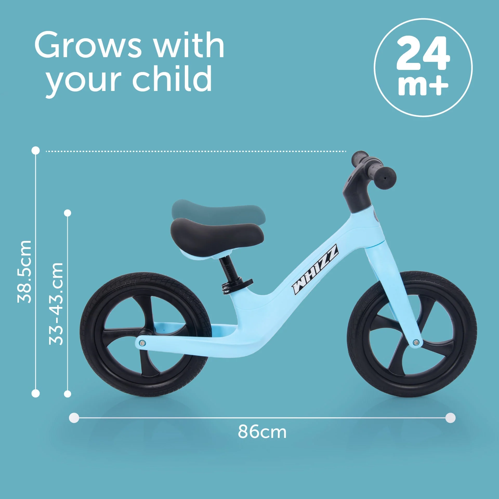 Whizz Balance Bike - Blue - Image 4