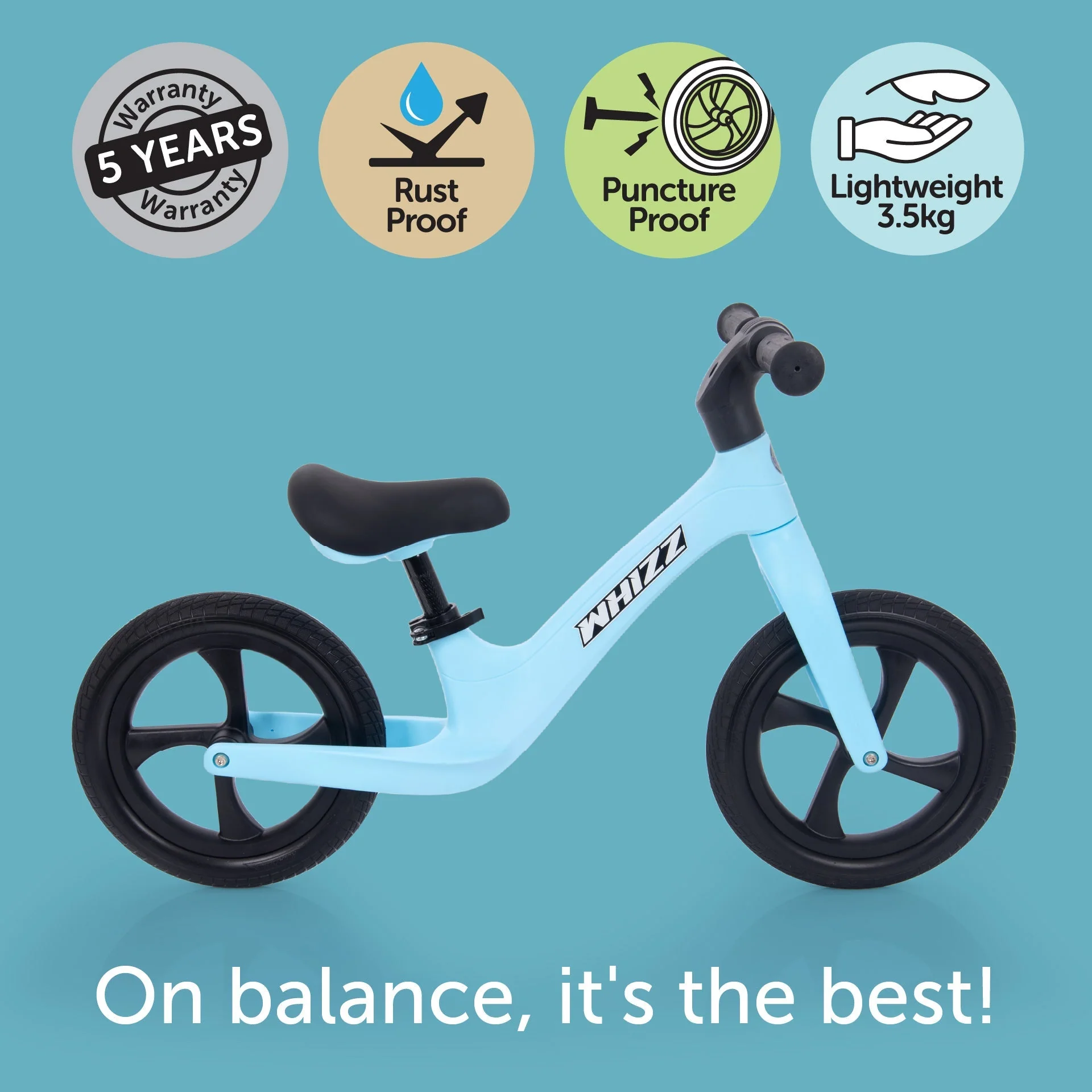 Whizz Balance Bike - Blue - Image 5