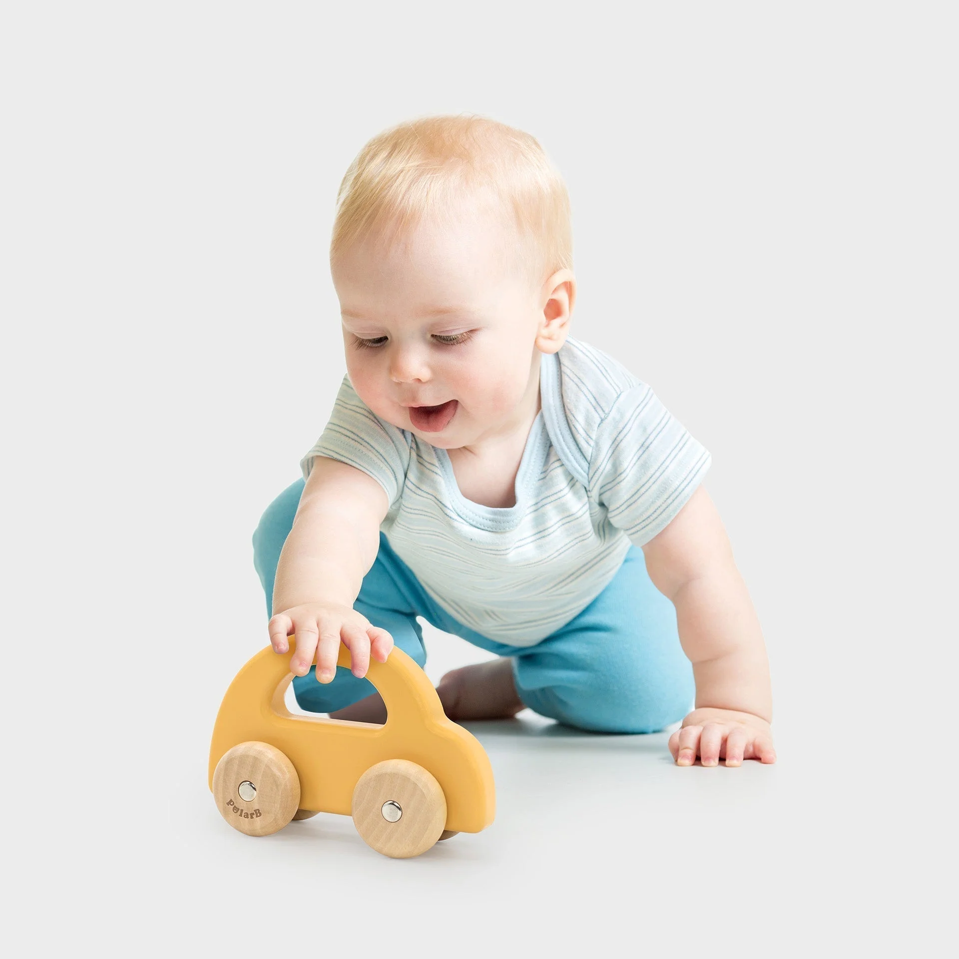 Wooden Car Yellow - Image 3