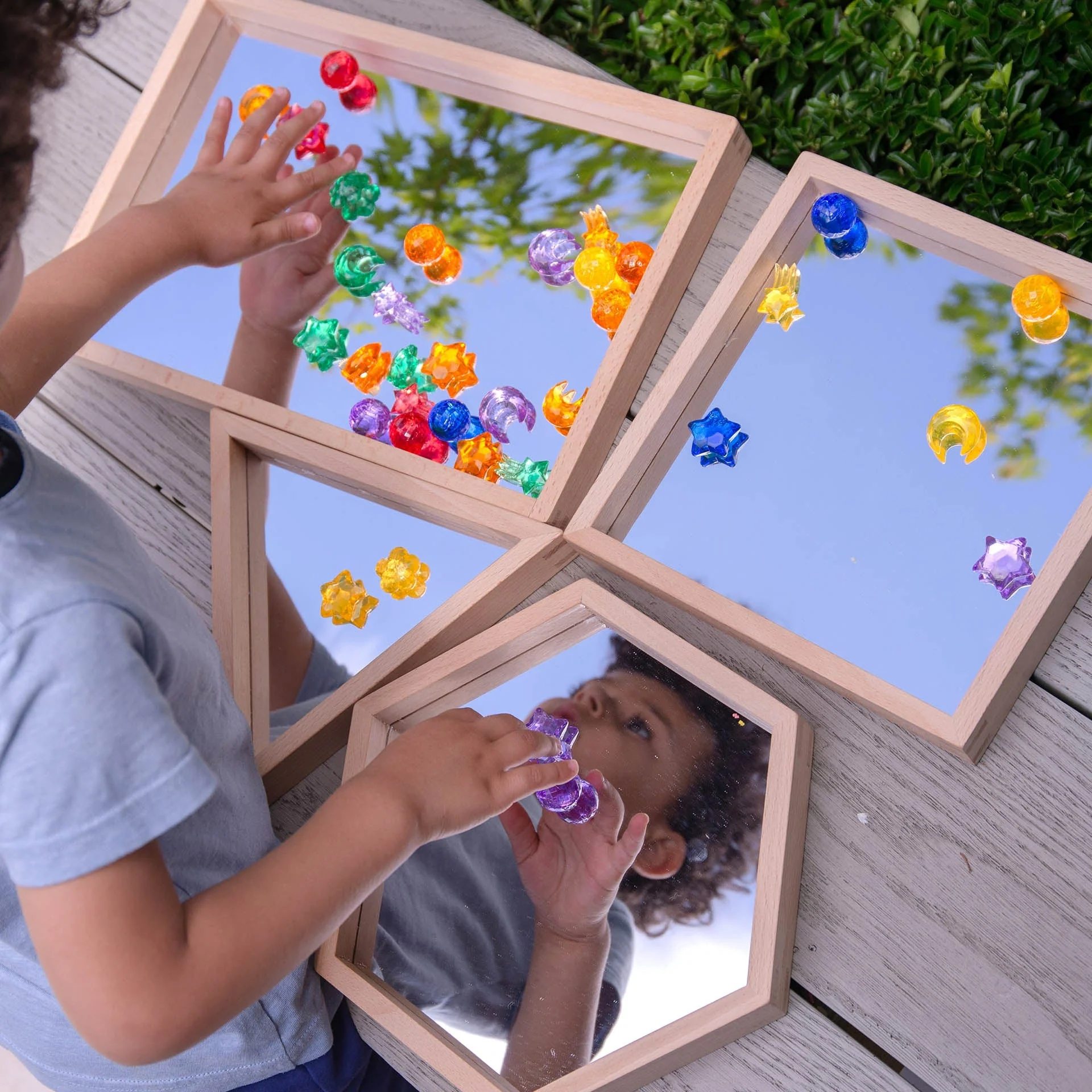 Wooden Shape Mirror Tray - Image 3